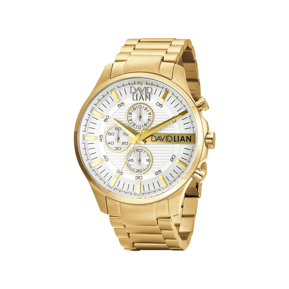 OROLOGIO IN ACCIAIO CON QUADRANTE SILVER E DETTAGLI GOLD